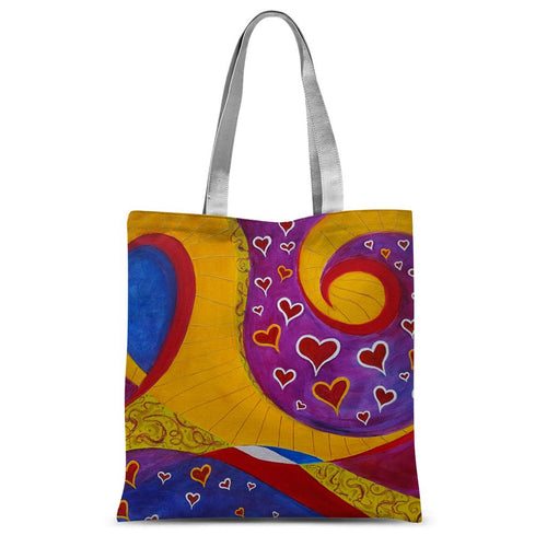 Swirly Hearts Sublimation Tote Bag